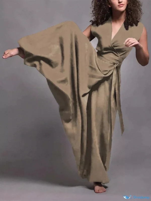 Orcajump – Convertible Satin-Cotton Linen Jumpsuit Dress