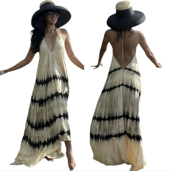 Coco De Chom Dresses | Nwt Coco De Chom Tie Dye Maxi Dress Sz S/M | Color: Black/Tan | Size: S