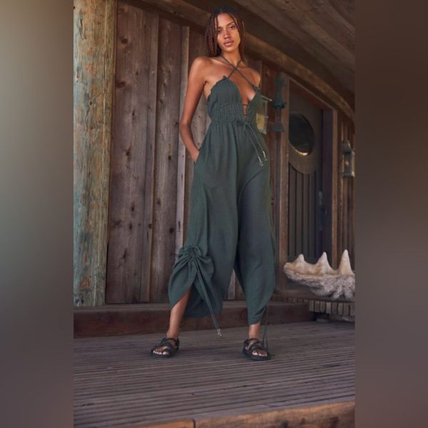 Free People Pants & Jumpsuits | Nwot Free People Whatever You Want Jumpsuit Size Medium | Color: Green | Size: M