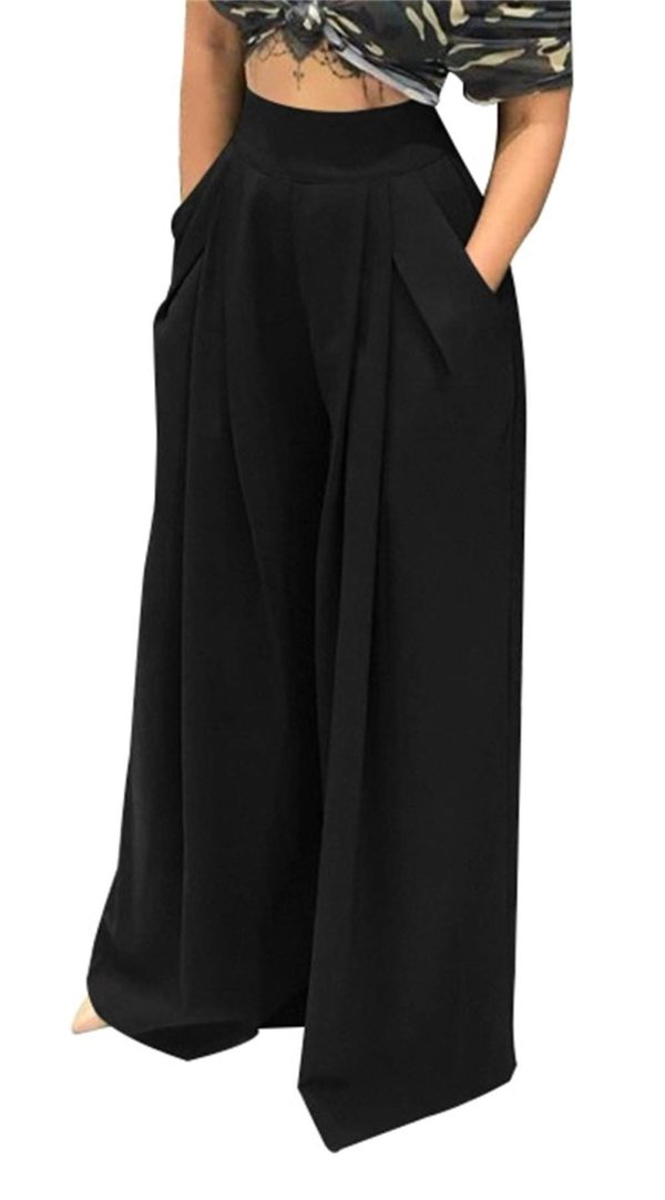 SHINFY Women's Stretchy Plus Size Wide Leg Palazzo Pants (S-3XL)