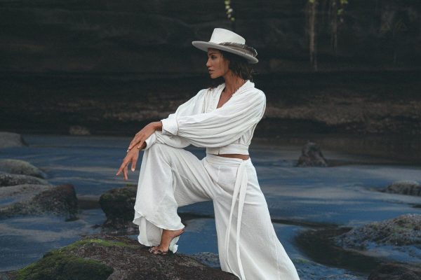 Off White Linen Pants • Organic Boho Pants for Women • Wide Flowy Yoga Trousers • Vintage Bohemian Style Loose Fit White Pants With Tie - Etsy