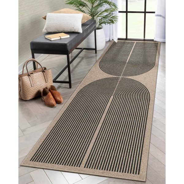 Lahome Modern Rainbow 2x8 Runner Rug, Washable Hallway Kitchen Runner Rugs with Rubber Backing Farmhouse Indoor Outdoor Carpet, Contemporary Non Slip Carpet for Entry Bedroom Porch
