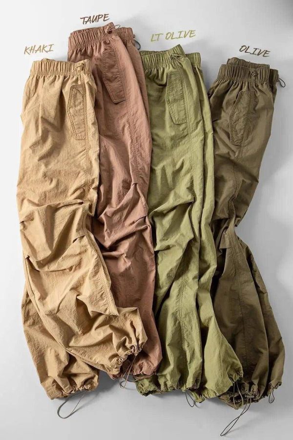 Pantalones de paracaídas holgados - M(6-8) / Olive