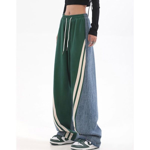 Zingj Loose Wide Leg Trendy Autumn Hip Pants 20988 Green-L