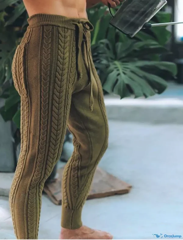 OrcaJump - Pantalones Jogging de Punto con Cordón para Hombre - Color Sólido Confort Transpirable Largo Hasta el Tobillo - Moda Callejera para Salir Todos los Días - Verde Sencillo - Verde, 2XL
