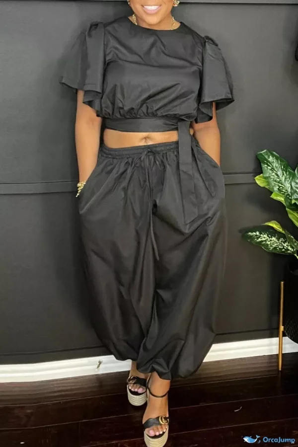 OrcaJump – Soft and Sexy Crop Top and Pant Ensemble