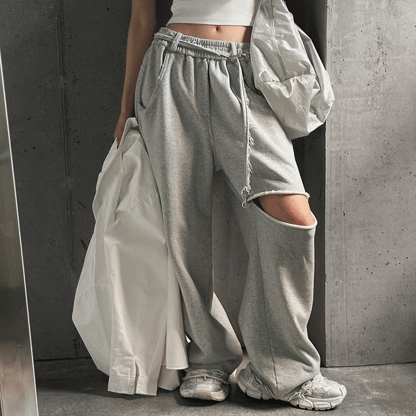 LAGIRL Distressed Banding Pants Strap Set