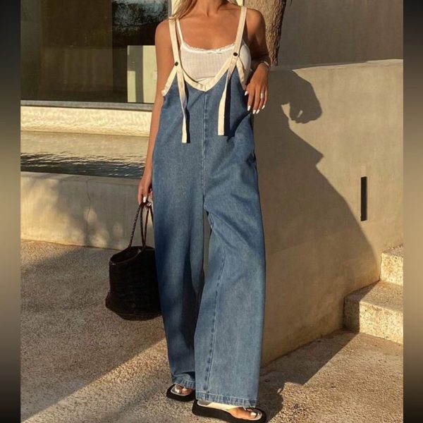 Overalls | Color: Blue/Cream | Size: S