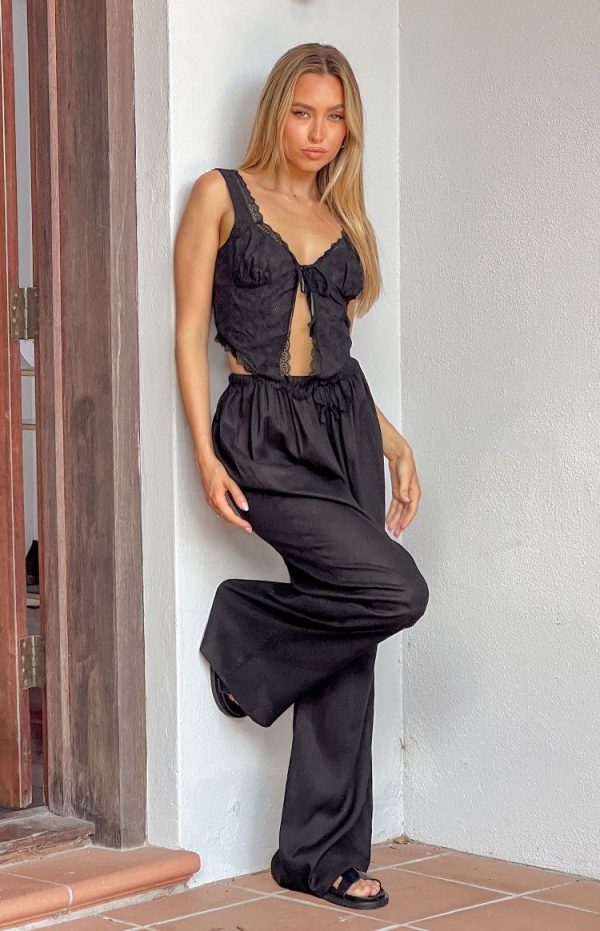 Cici Black Drawstring Pants  | Shop Pants by Beginning Boutique