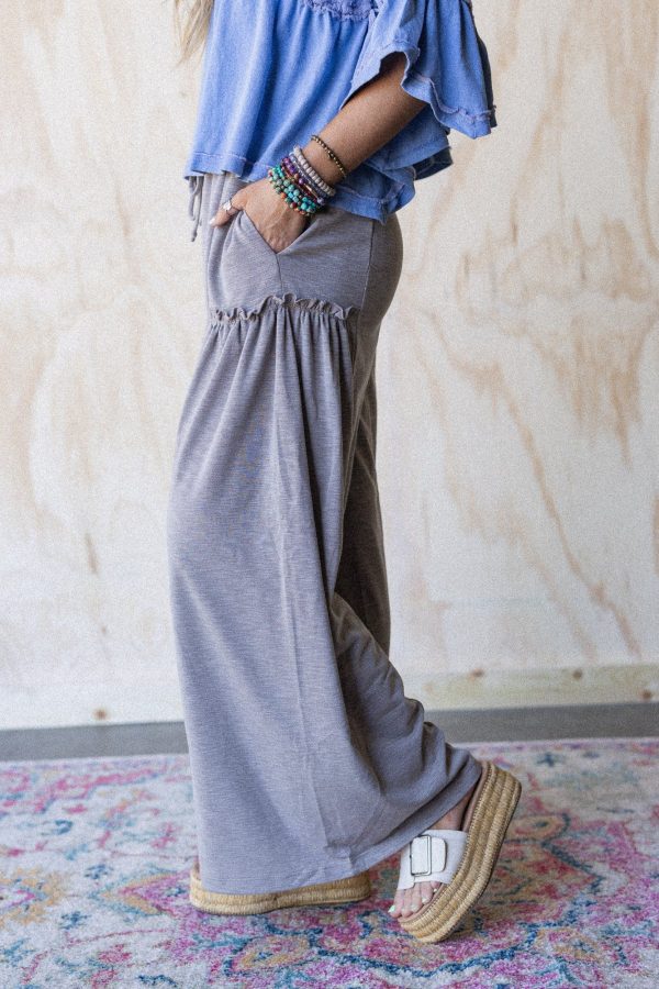The Nest Laynie Wide Leg Pants - Brown - S