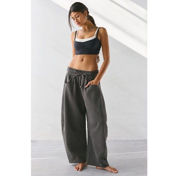 Out From Under Essential Barrel Leg Sweatpant in Washed Black, Women's at Urban Outfitters