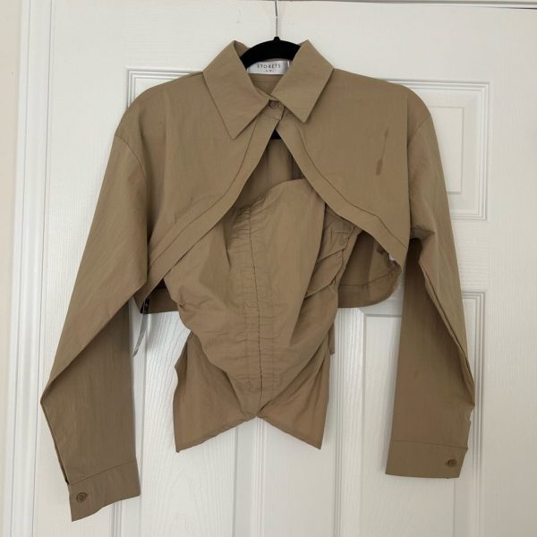 Storets Tops | Storets Remie Top & Shirt Set | Color: Tan | Size: S/M