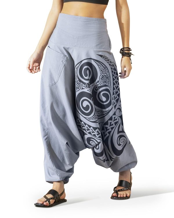 The Veshti Company Women's Printed Summer Harem Pants, Cotton Boho Hippie Casusal Oversized Palazzo Pant for Women
