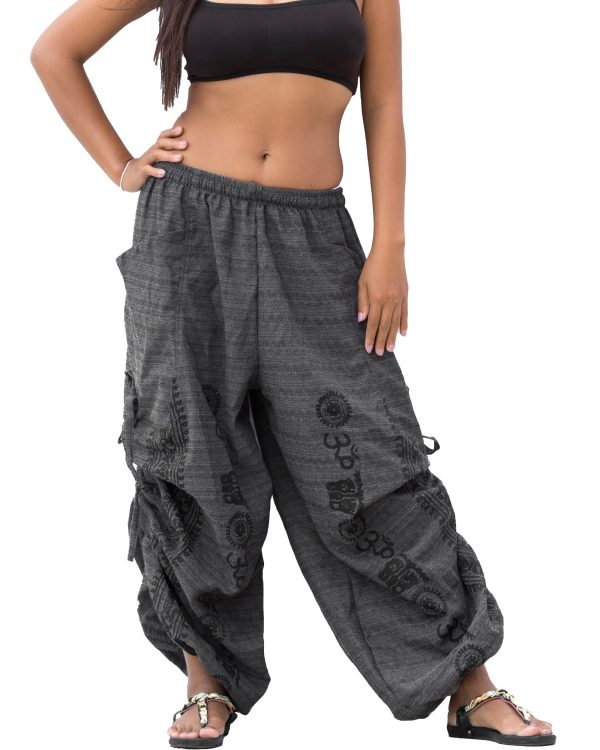 Thaluta Women's Harem Cotton Pants Loose Fit Comfy Yoga Pants with Pockets