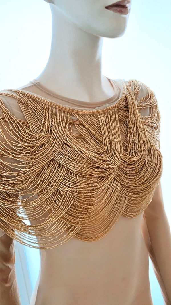 Gold and silver beaded fringe High quality glass seed beads, Made in USA