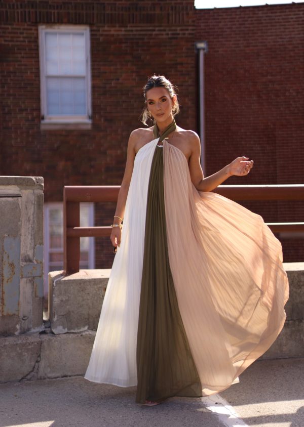 Autumn Aura Maxi Dress - L / Olive