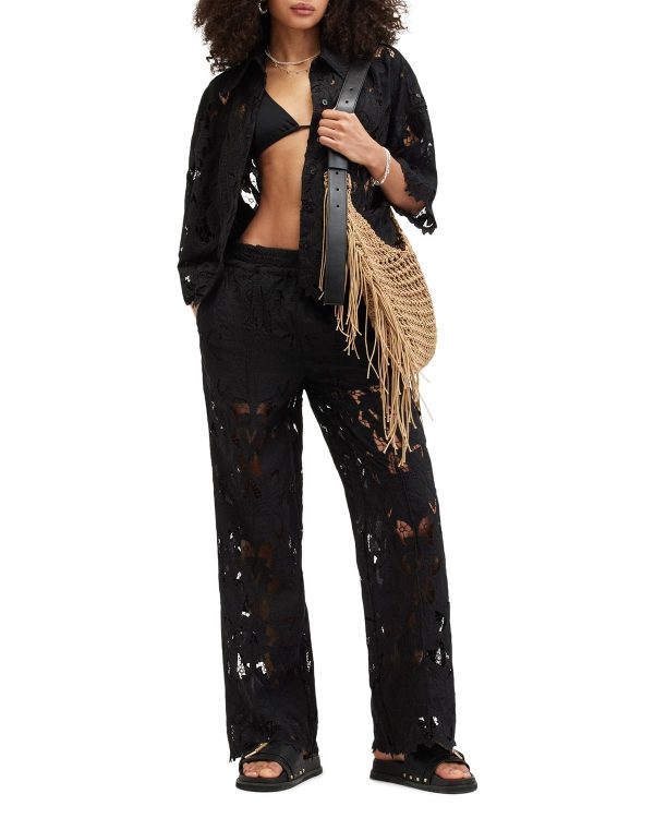 All Saints Charli Embroidered Pants - Black