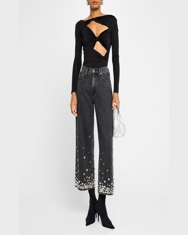 Rag & Bone Cropped High-rise Jeans With Crystal Embellishments - Angwthjwl