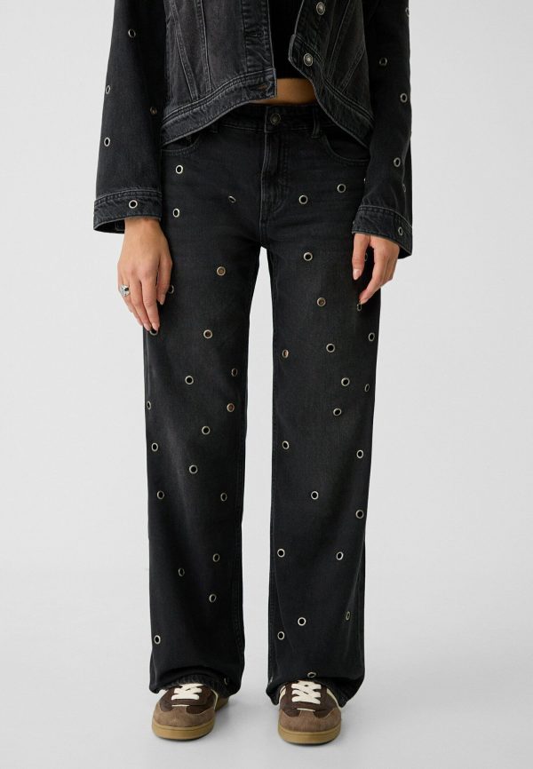 Stradivarius WITH EYELETS - Traperice ravnih nogavica - grey denim