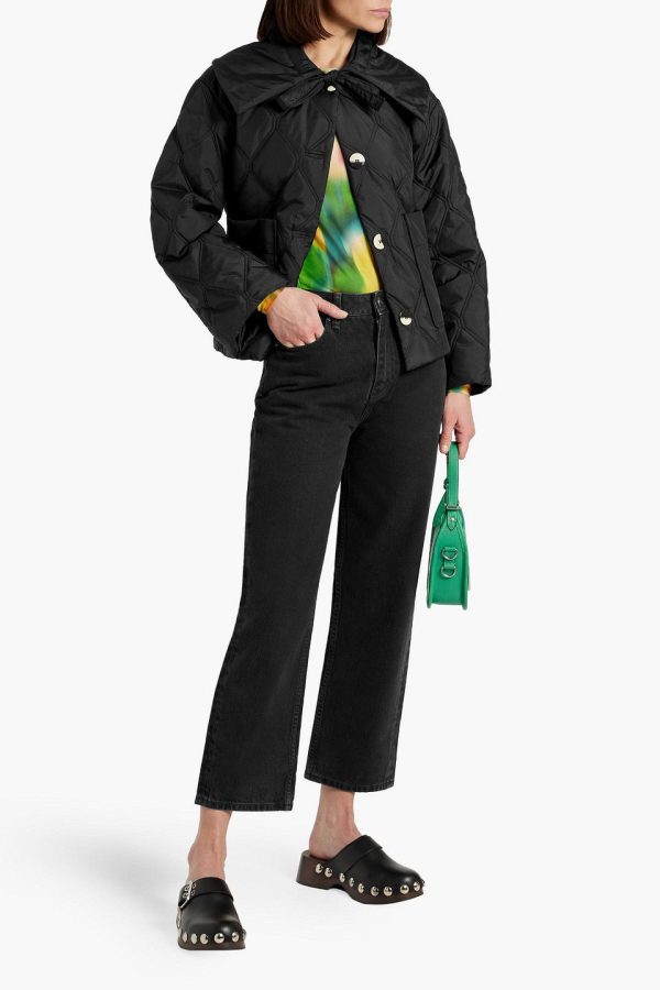 Ganni Misy Cropped Straight-leg Jeans - Black