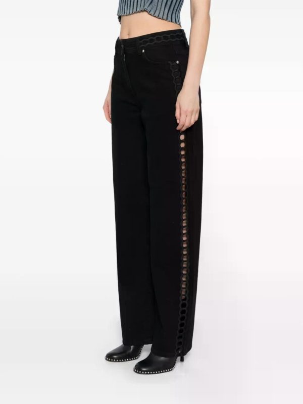 Iro Paris Embroidered Straight Leg Jeans - Black
