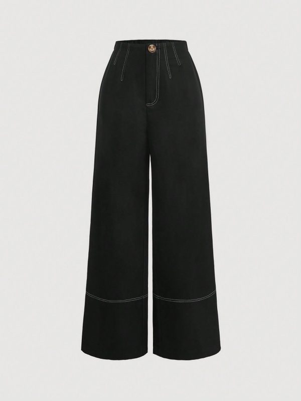 Women's Contrast Edge Wide Leg Pants