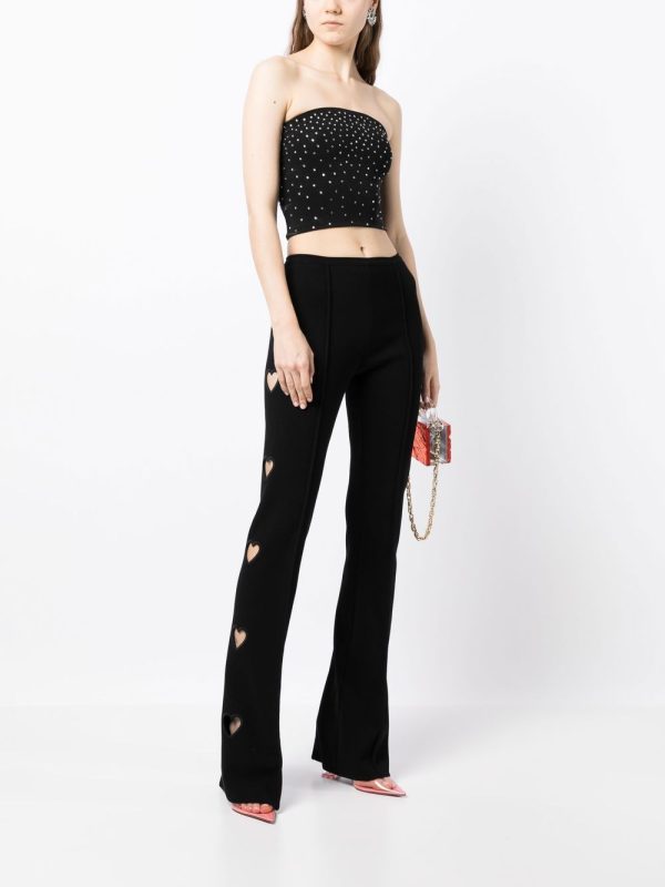 Mach & Mach Cut-out Flared Trousers - Black