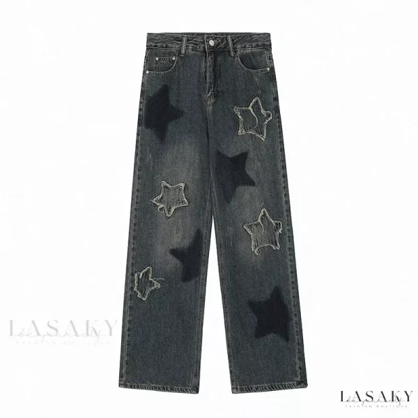 Lasaky - Elegant High-Waisted Wide-Leg Pants for Women's Spring and Summer - Deep Blue, M