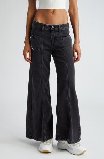 DIESEL® Akii Wide Leg Jeans in Black/Denim at Nordstrom, Size 32
