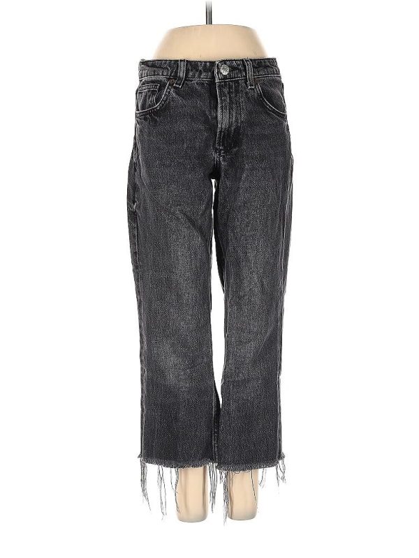Zara Jeans - Mid/Reg Rise: Silver Bottoms - Size 2