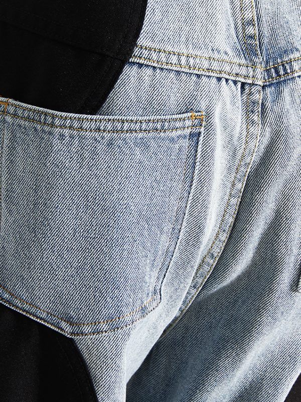 Denim Stitching Straight Wide-Leg Pants | Uniqistic.com