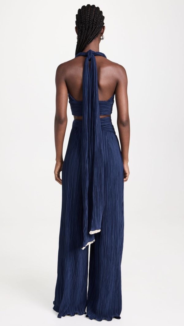 Maylé Vásquez Salome Wrap Around Crop Top - Navy