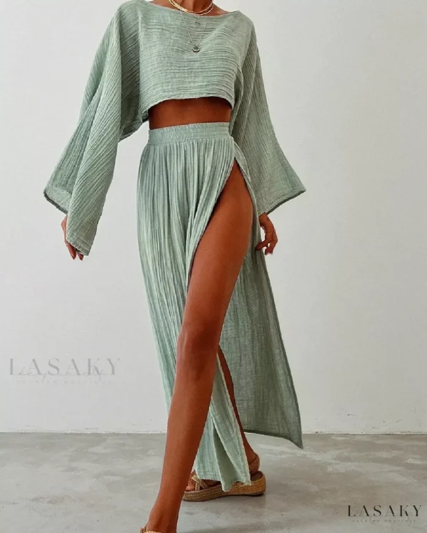 Lasaky - Chic Casual Wear Hybrid Top - Light green, S