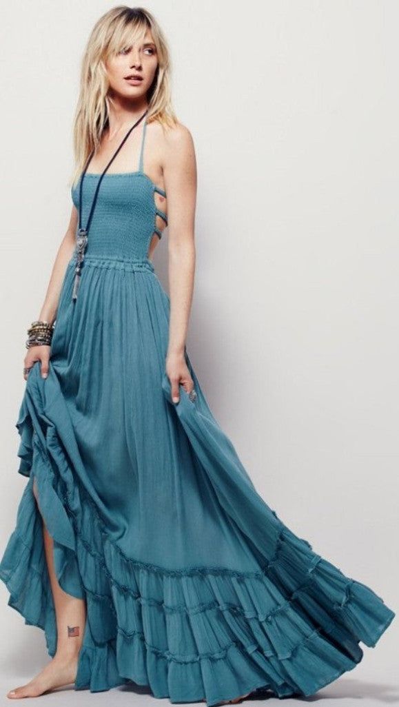 Beautiful Summer Maxi Dress - Sky Blue / XL (10)
