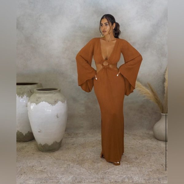 Kadimah Dresses | Kehlani Cut-Out Dress From Kadimah (Terracotta) Sz S | Color: Orange/Pink | Size: S
