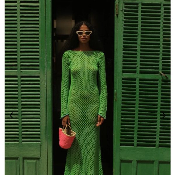Pitusa Dresses | Pitusa Crochet U-Back Maxi Green Petite | Color: Green | Size: Xs