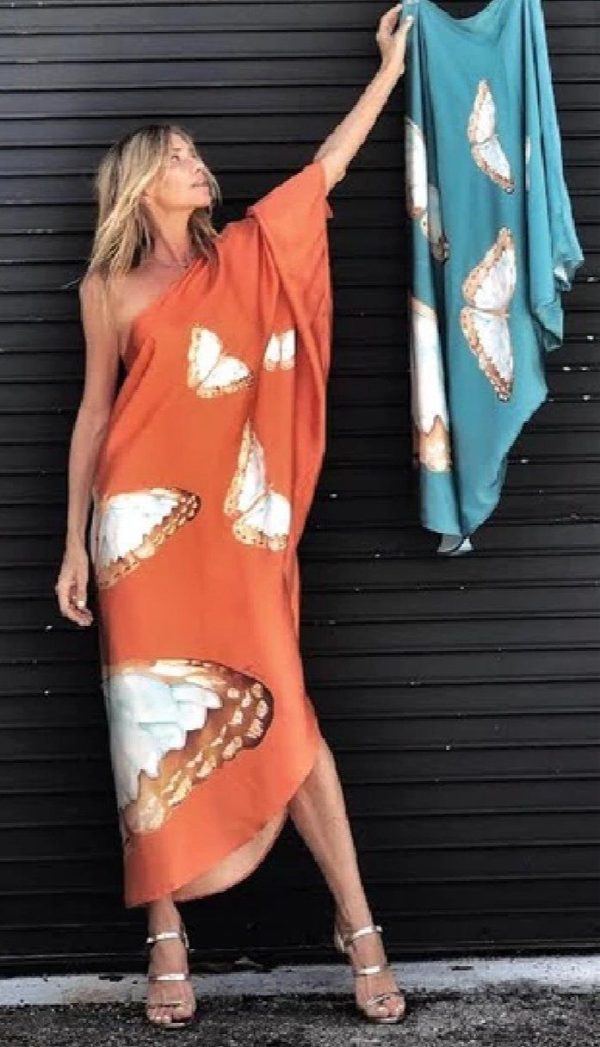 Renee Kaftan Butterfly Tangerine
