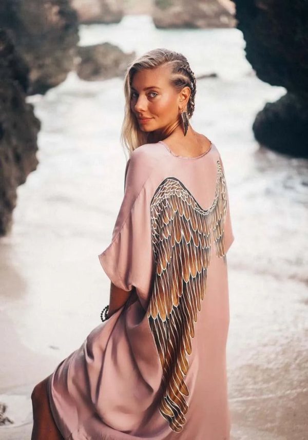 Archangel Gabriel Kaftan Luxe - SilkMushroom Purple / S/M - AUS 12-16