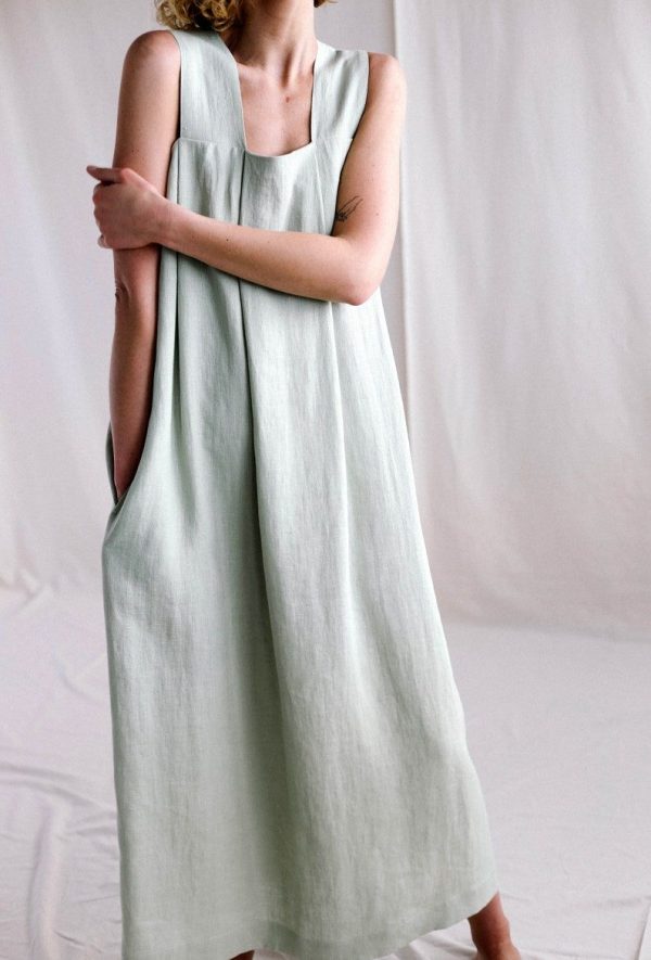 Origami Linen Dress / Linen Loose Fitting MAXI Dress Summer Outfit - Dilostyle