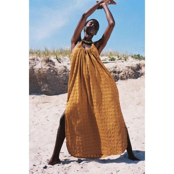 Mara Hoffman Swim | Mara Hoffman + Net Sustain Lexi Organic Cotton-Jacquard Midi Dress Brown Size Xs | Color: Brown | Size: Xs