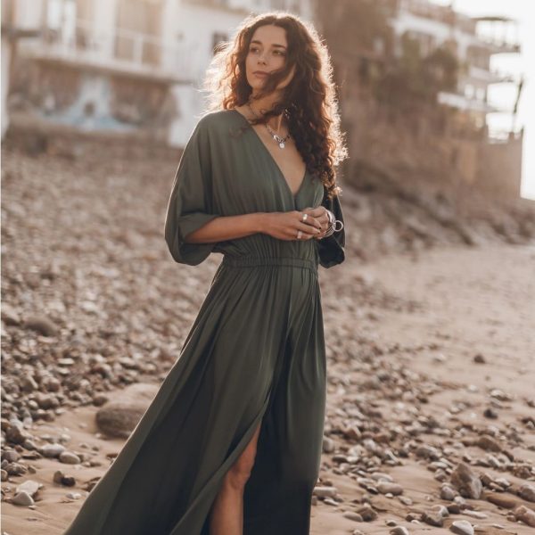 Mikuta Dresses | Mikuta The Green Long Chill Dress | Color: Green | Size: L