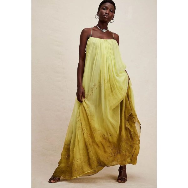 Free People Dresses | Nwt Free People Robe Longue Sunrise Size Medium | Color: Yellow | Size: M