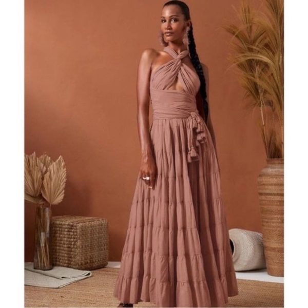 Erika Pena Dresses | Erika Pena Selma Bohemian Maxi Dress Size L/Xl | Color: Pink/Tan | Size: L