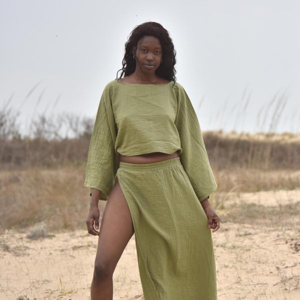 Slit Skirt Set, Maxi High Skirt, Boho Swimsuit Cover-up, Cotton Top Set, Hippie, Two Piece Set, Rave, Beach Boho, Goddess Dress, İbiza dress