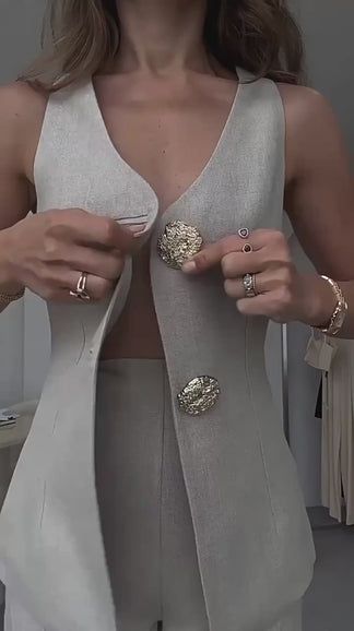 Women's Sexy Vest & Split Pant Duo | Classy | Top Seller