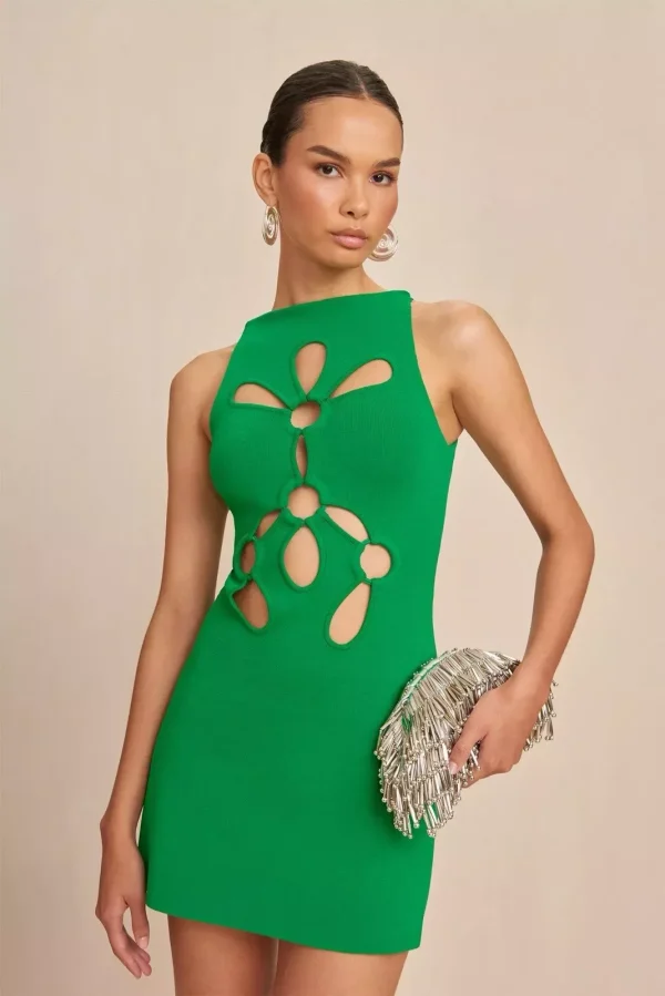 Cult Gaia New Franco Dress Malachite Green XL