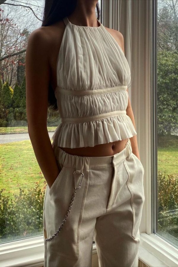 CHIFFON WRAP TOP