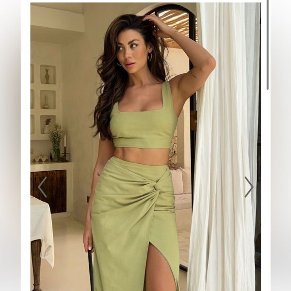 Showpo. Skirts | Top And Skirt Set. It Is A Midi Skirt. | Color: Green | Size: S