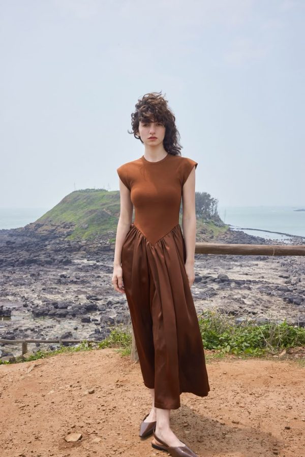 Ancosti | Patchwork cap sleeve maxi dress