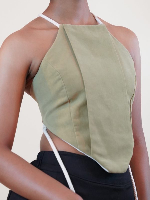 Deonn Halter Top Soft Olive - Small